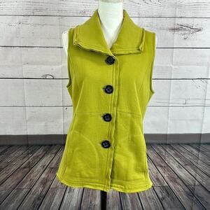 Nomadic Traders Vest Womens Small Green Button Art Outdoors minimalist Abstract